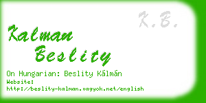 kalman beslity business card